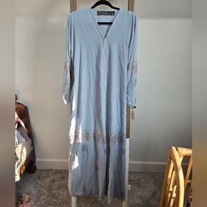 Sky Blue Abaya With Scarf